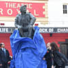 Alex Jarrett unveils the statue of Joan Littlewood sculpted by Philip Jackson