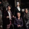 Andrew Lloyd Webber (seated) with Alex Brightman, James Barbour and Leona Lewis