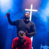 Raphael Sowole and Patrick Miller in Hamlet at Key Theatre, Peterborough