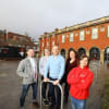 Robby Graham (Southpaw), Anna Hall (Braena), Anthony Baker (Dance City), Tracey West (Braena) and Brent Marriner (Braena), outside The Fire Station, Sunderland