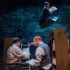 Richard Delaney as Jacob Bronowski, Andy McLeod as George and (above) Olivia Hirst as Rita Bronowski