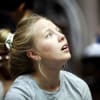 Charlotte Beaumont who plays Susie Salmon in rehearsal for The Lovely Bones