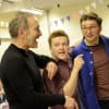 Max Gold, Jonny Weldon, Joseph Richardson and Sarah Moss in rehearsal for Beauty and the Beast at Theatre by the Lake