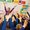 Children from Hotspur Primary School with Katie Doherty