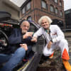 Christopher Lloyd & Roger Bart (Doc Brown) at the Manchester launch for Back to the Future the Musical