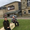 Joe McElderry and Ray Spencer in front of The Customs House