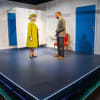 Mary Roscoe as HM the Queen and Charlie Condou as Derek Jones