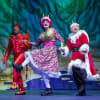 Wayne Rollins as Denzil The Dragon, Justin Brett as Dame Nanny Nora and Ben Fox as King Eric The Undecided