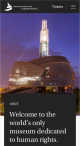 Mobile screenshot of the new Canadian Museum for Human Rights website showing the Visit page