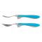 Dr. BROWNS - Soft Grip Spoon & Fork Set Σετ Κουτάλι & Πιρούνι Μεταλλικά (12m+) Μπλε - 2τμχ