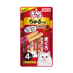 Ciao Churuto สติ๊กสอดใส้ครีมแมวเลีย สูตรปลาทูน่าคัตซึโอะ 7 g 4 ชิ้น