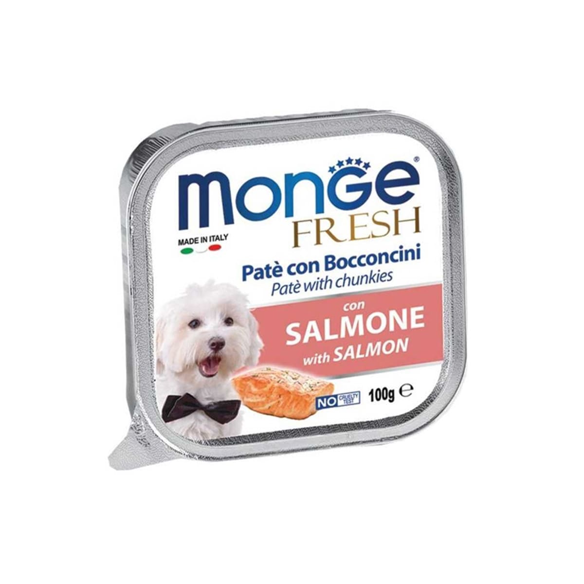Monge Fresh มอนเจ้ เฟรช อาหารสุนัขแบบเปียก รสแซลมอล สำหรับสุนัขโตทุกสายพันธุ์ 100 g