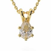 0.05 ct. t.w. M-I2 Pear Cut Diamond Solitaire Pendant and Necklace