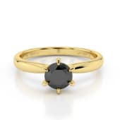 0.25 ct. t.w. Black-AAA Round Cut Black Diamond Solitaire Ring