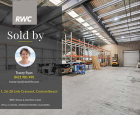 Factory, Warehouse & Industrial commercial property sold at Unit 1/26-28 Link Crescent Coolum Beach QLD 4573