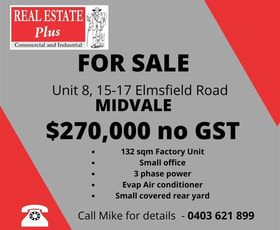 Factory, Warehouse & Industrial commercial property sold at 8/15-17 Elmsfield Road Midvale WA 6056