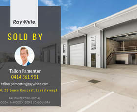 Factory, Warehouse & Industrial commercial property sold at 4/23 Lenco Crescent Landsborough QLD 4550