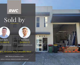 Factory, Warehouse & Industrial commercial property sold at Unit 1/10 Exeter Way Caloundra West QLD 4551