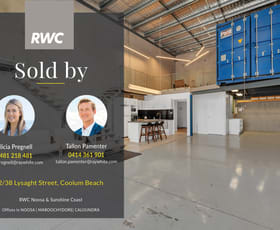 Factory, Warehouse & Industrial commercial property sold at Unit 2/38 Lysaght Street Coolum Beach QLD 4573