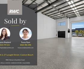 Factory, Warehouse & Industrial commercial property sold at Unit 2/27 Lysaght Street Coolum Beach QLD 4573