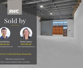Factory, Warehouse & Industrial commercial property sold at Unit 10/11 Bartlett Road Noosaville QLD 4566