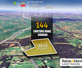 Rural / Farming commercial property for sale at 144 Cartons Road Gordon VIC 3345