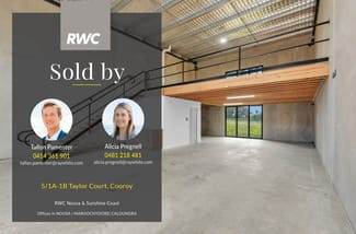 Factory, Warehouse & Industrial commercial property sold at Unit 5/1A-1B Taylor Court Cooroy QLD 4563 Factory, Warehouse & Industrial commercial property sold at Unit 5/1A-1B Taylor Court Cooroy QLD 4563