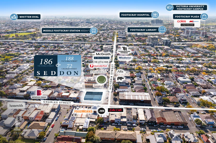 Shop & Retail commercial property for sale at 186, 188 Victoria Street and 72 Charles Street Seddon VIC 3011