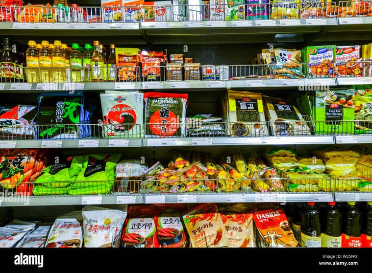 Busy Asian grocery @ heart of busy shopping strip in Carnegie