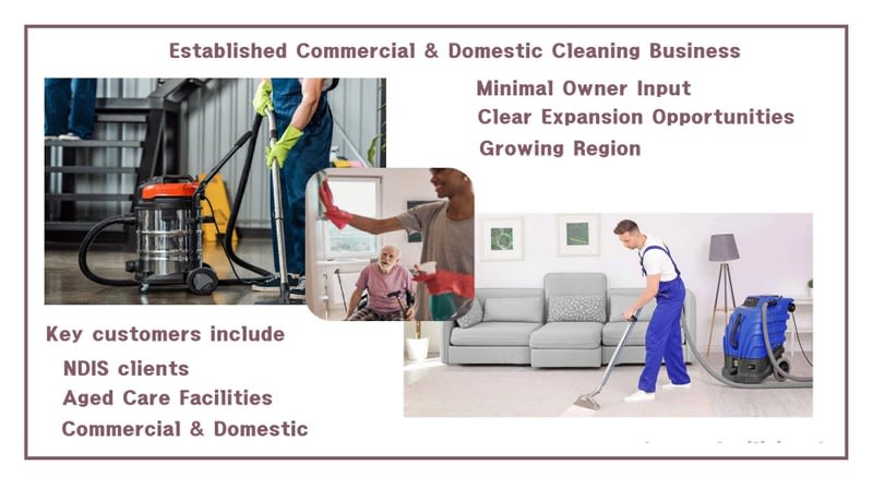 Established Commercial & Domestic Cleaning Business with Minimal Owner Input Established Commercial & Domestic Cleaning Business with Minimal Owner Input