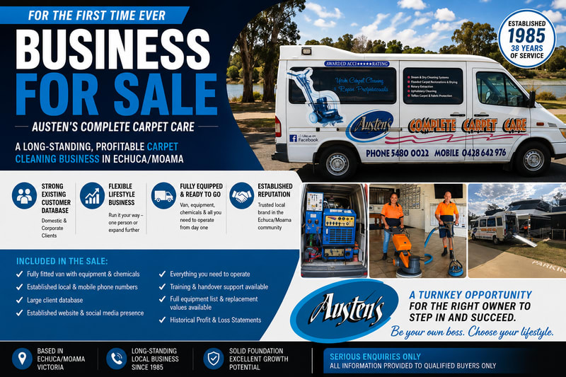 Austen's Complete Carpet Care - Reduced in Price Guide $120,000 - Negotiable Austen's Complete Carpet Care - Reduced in Price Guide $120,000 - Negotiable