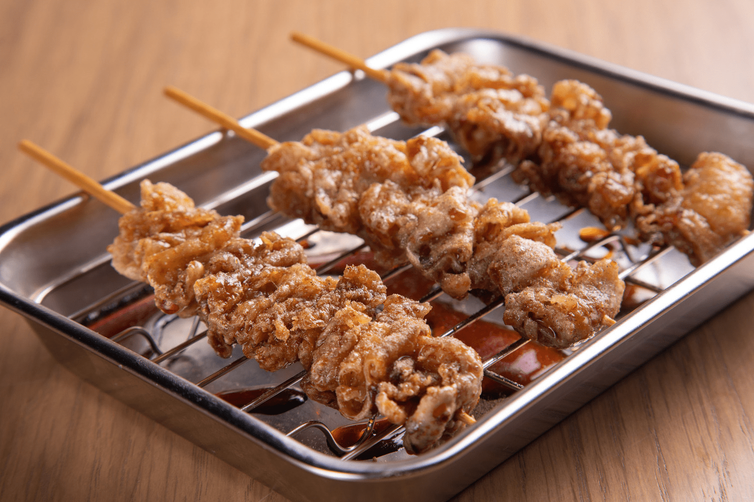 Crispy Chicken Skin Skewers