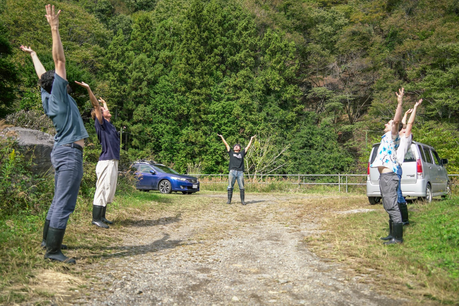 Original "Atsu! Atsu! Exercise" at Kikuchi Wasabi Garden