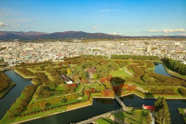 The Beautiful Full View of Goryokaku from Goryokaku Tower