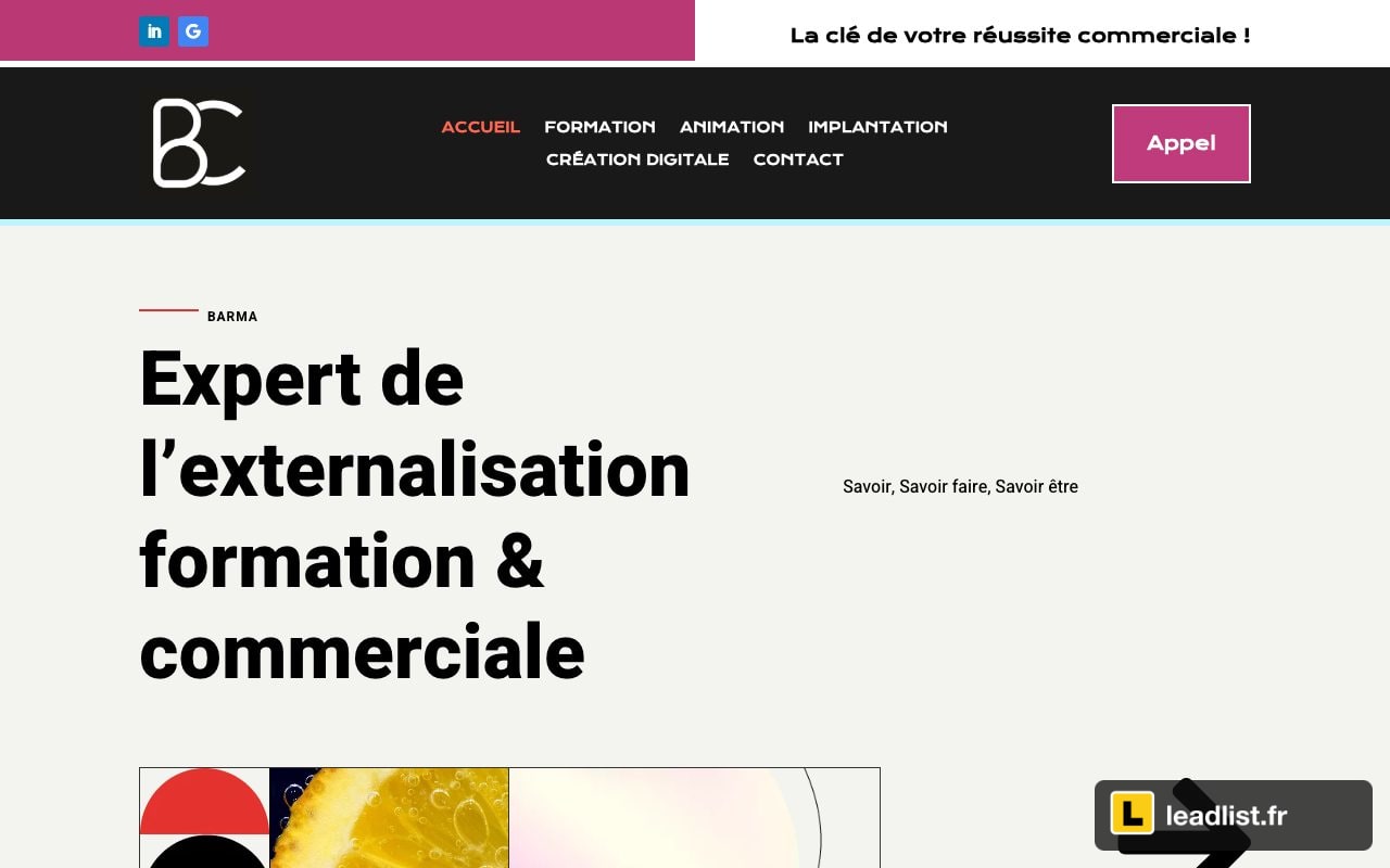 Page d'accueil du site de Barma