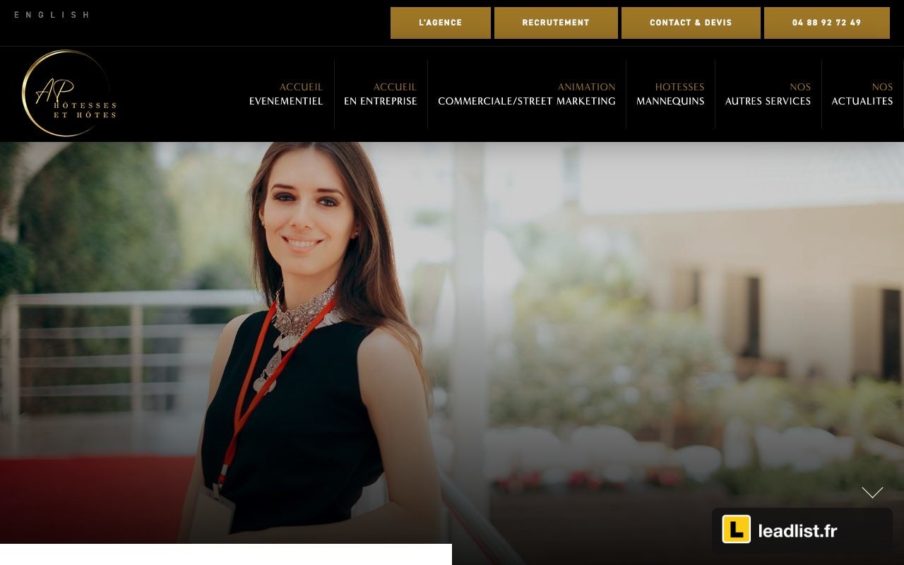 Page d'accueil du site de CAP Hôtesses et Hôtes