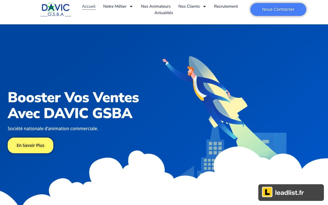 Page d'accueil du site de Davic GSBA
