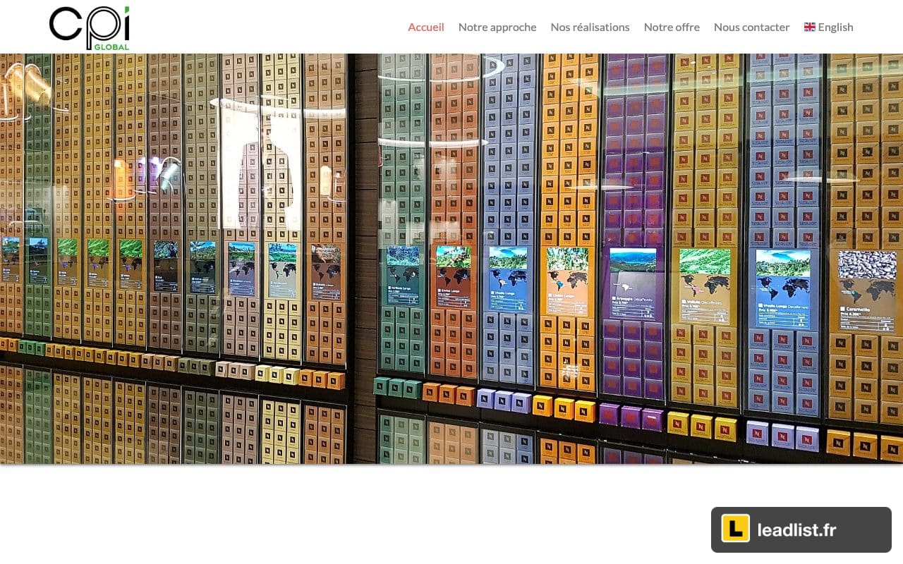 Page d'accueil du site de CPI Global