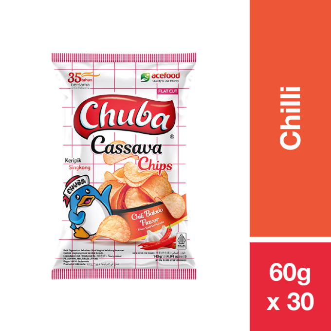 CHUBA CASSAVA CHIPS CHILLI 60G