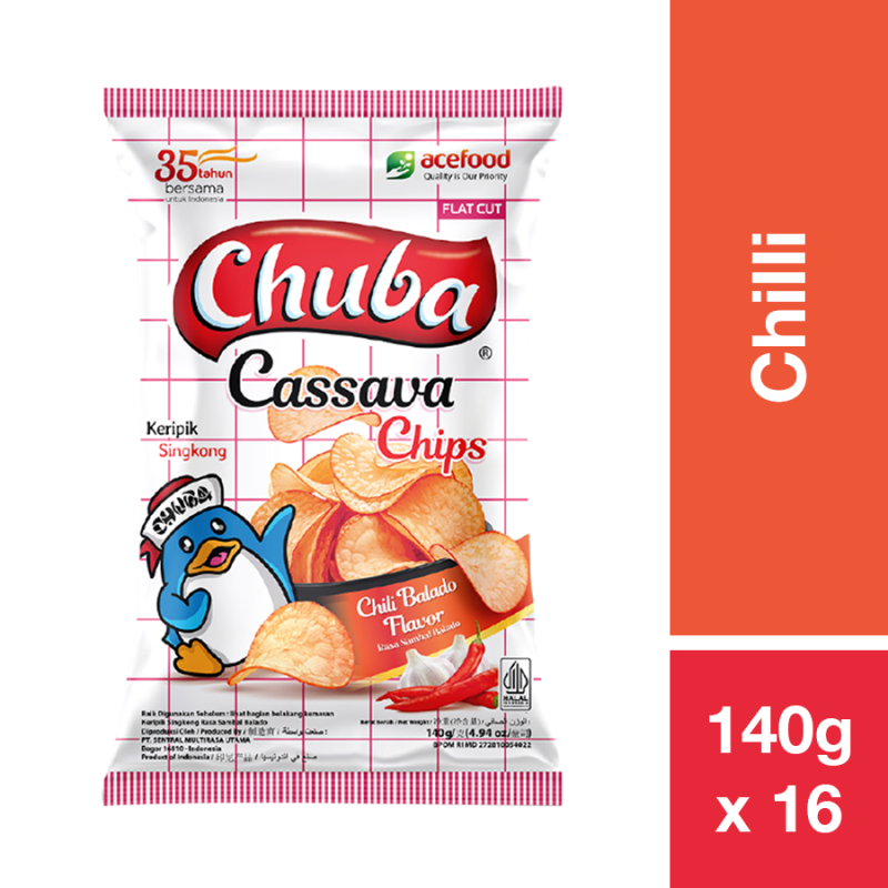 CHUBA CASSAVA CHIPS CHILLI 125G