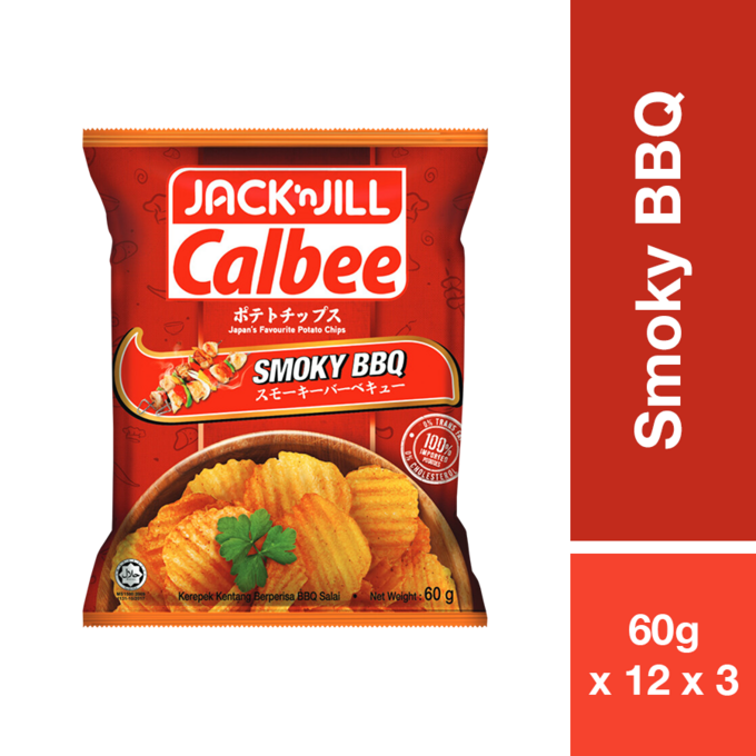 JACKNJILL CALBEE POTATO CHIPS SMOKY BBQ 60G