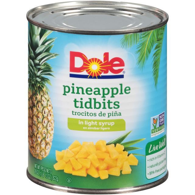 DOLE Pineapple Pizza Tidbits in Light Syrup 12/29oz