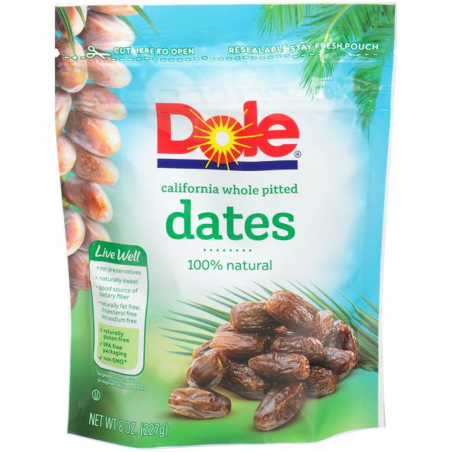 DOLE Pitted Dates, Pouch 12/8oz 
