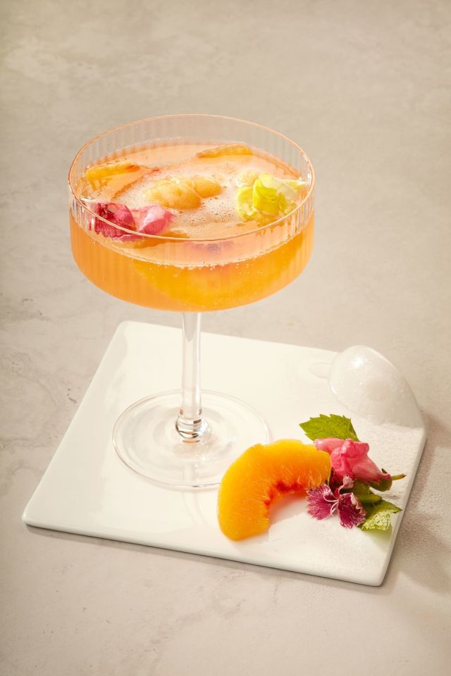 Sparkling Rosé and Peach Granita