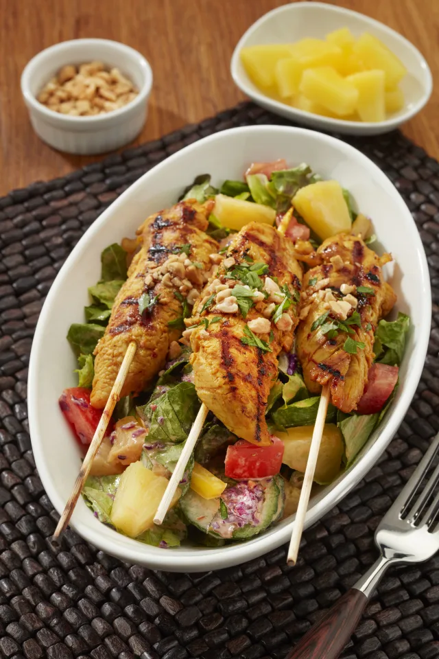 Hot and Sweet Chicken Satay Salad