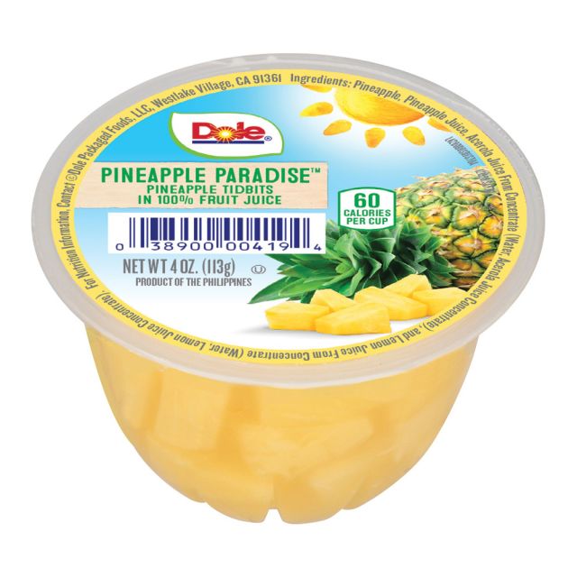 DOLE Fruit Bowls®  Pineapple Tidbits in 100% Fruit Juice 36/4oz