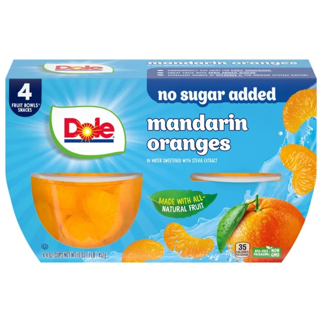 Dole Fruit Bowls Mandarins in 100% Juice - 4 oz