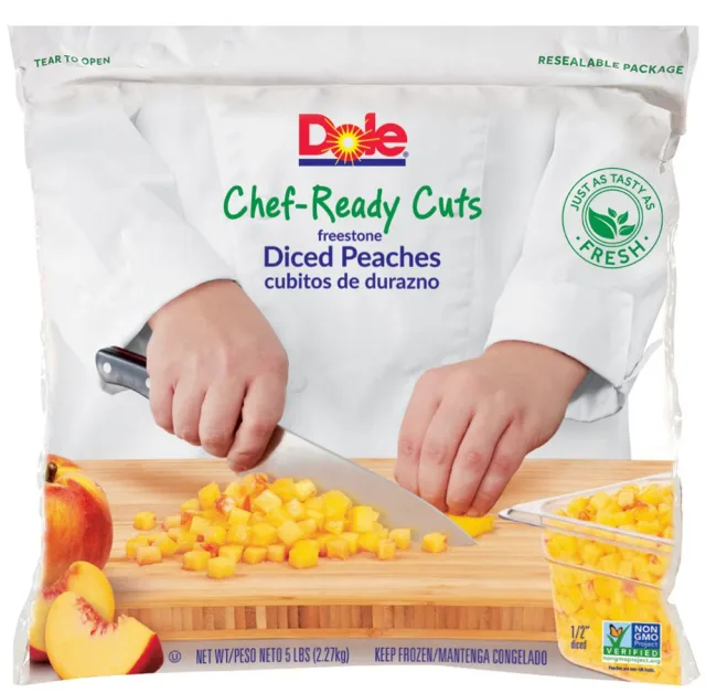 IQF Chef-Ready Cuts Diced Peaches - 5 lb