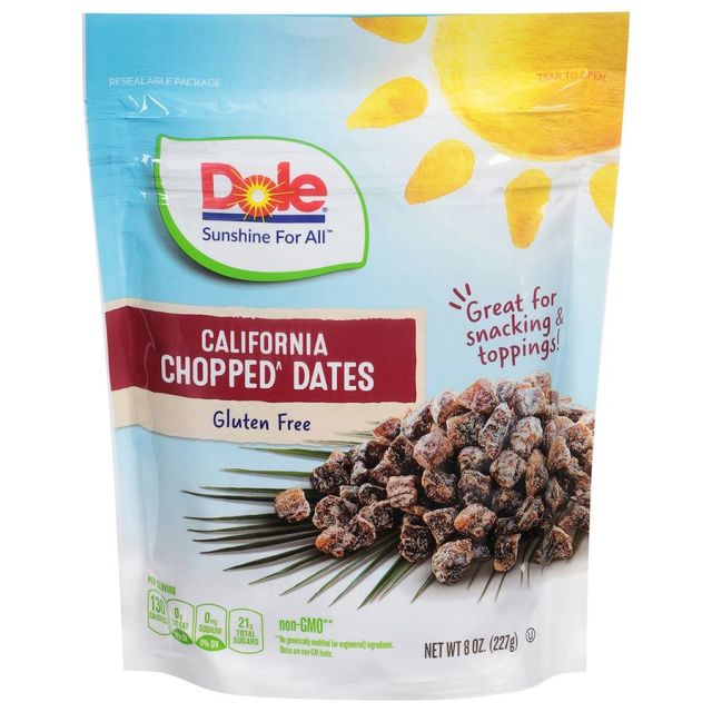 DOLE Chopped Dates, Pouch 12/8oz