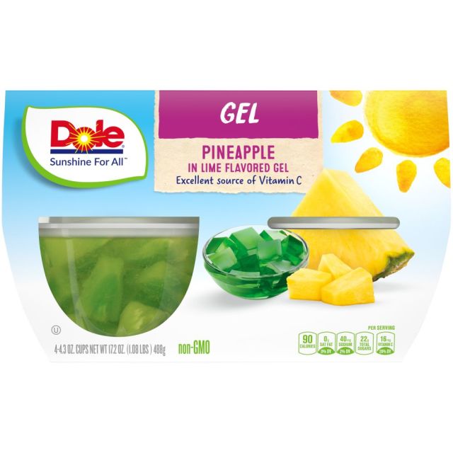 DOLE Pineapple in Lime Gel 6/4pk/4.3oz 